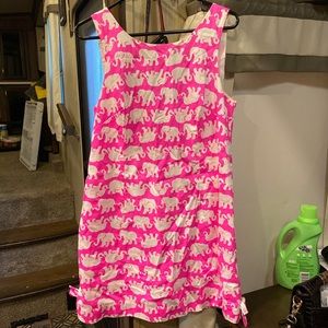 Lilly Pulitzer pop pink tusk in sun print dress